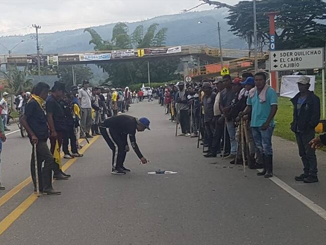 Reportan 16 heridos en los disturbios de la vía Panamericana en Cauca. Foto: Cortesía Sucesos Cauca