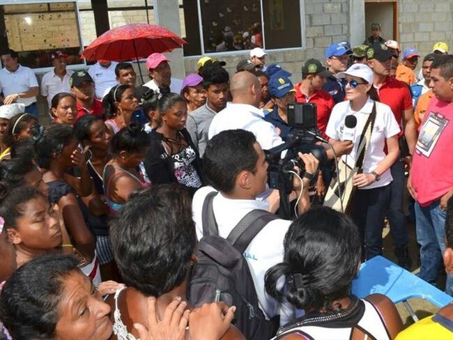 80 familias del municipio de Puebloviejo fueron evacuadas de sus viviendas debido al desbordamiento de la Ciénaga Grande de Santa Marta . Foto: Gobernación del Magdalena.