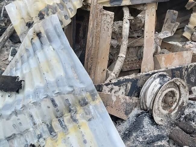 En la noche del siete de junio le quemaron una maquina que tiene un valor de entre $30 millones y $50 millones.. Foto: Suministrada