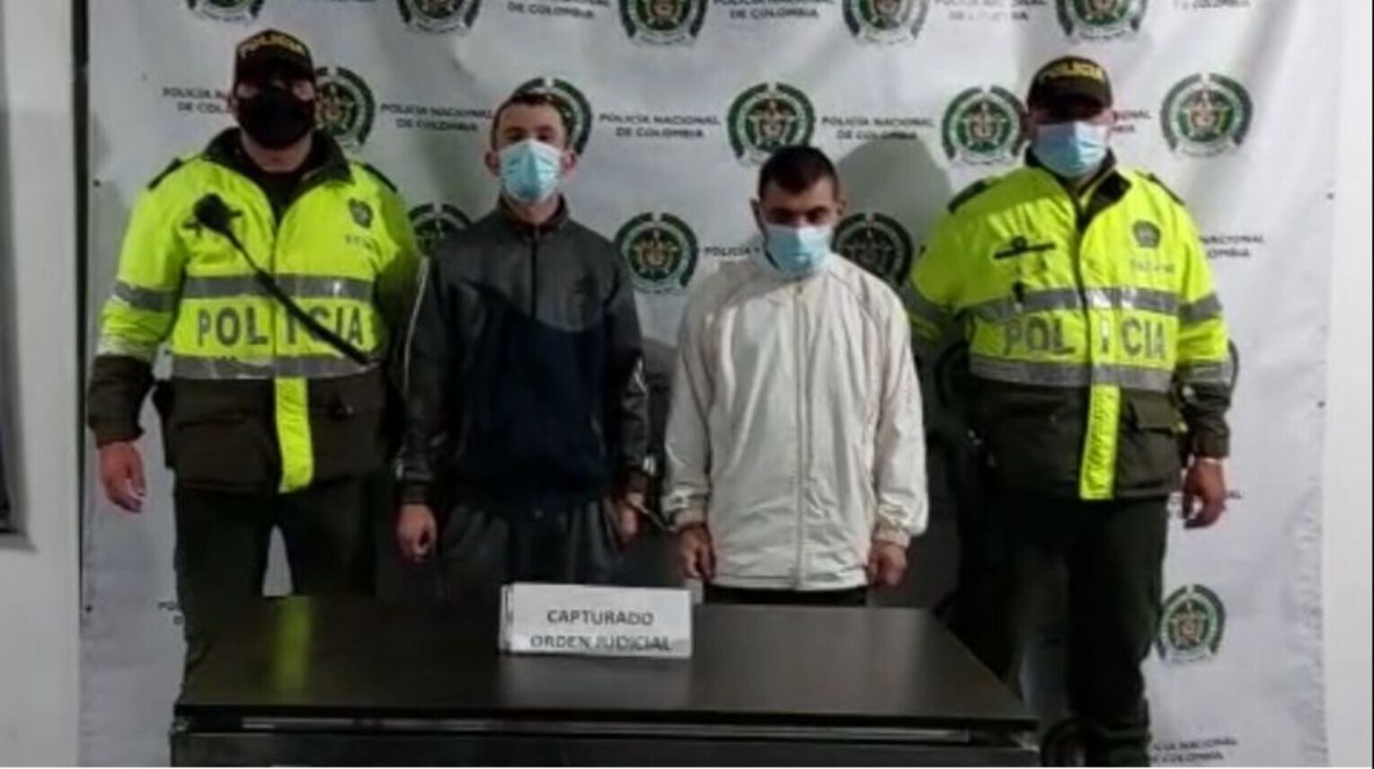 Capturados. Crédito: Policía Metropolitana de Pereira.