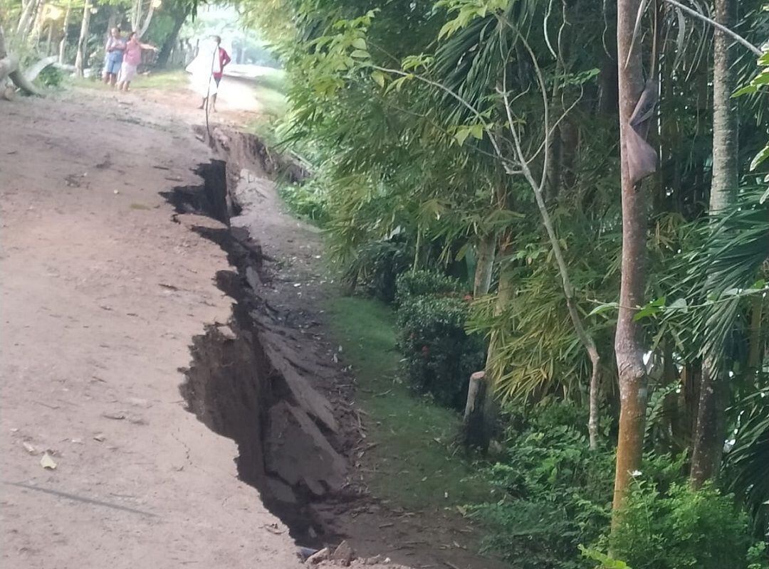 Colapso de vía en Cereté, Córdoba. Foto: cortesía