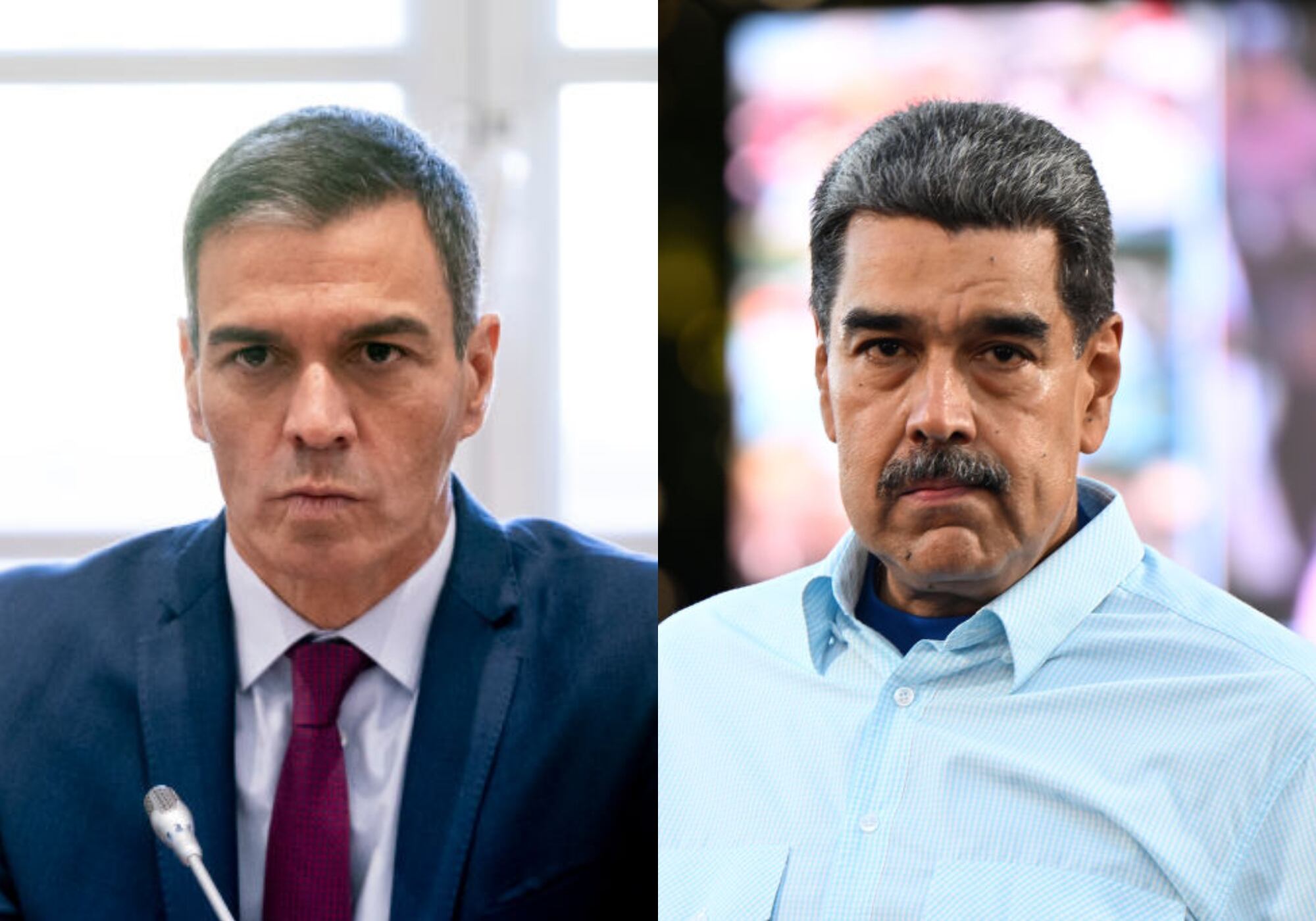Pedro Sánchez y Nicolás Maduro. Foto: (Photo By A. Perez Meca/Europa Press via Getty Images) / (Photo by Alfredo Lasry R/Getty Images)
