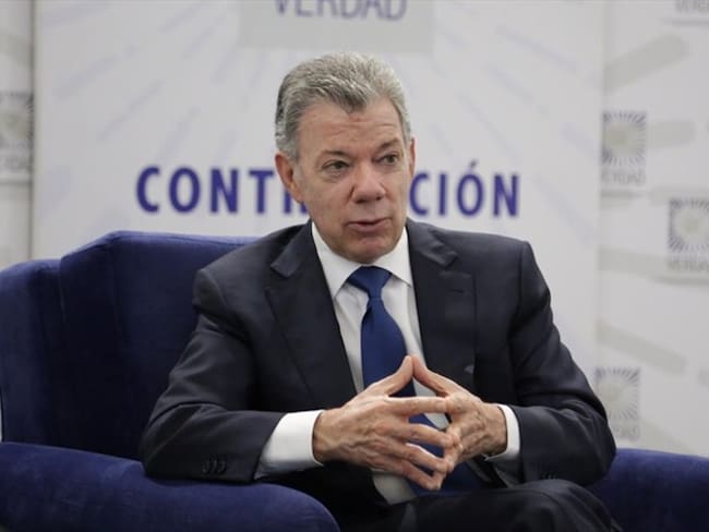 Expresidente Juan Manuel Santos compadeció ante la Comisión de la Verdad por falsos positivos. Foto: Cortesía: Comisión de la Verdad