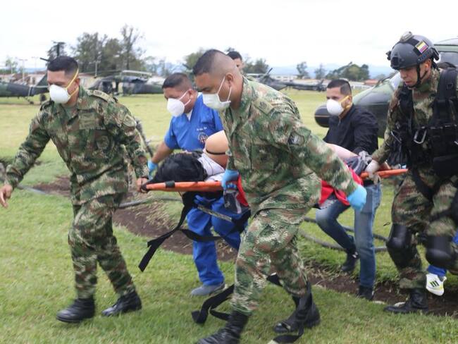 Menor de edad herida en ataque contra las Fuerzas Militares. Foto: Ejército Nacional