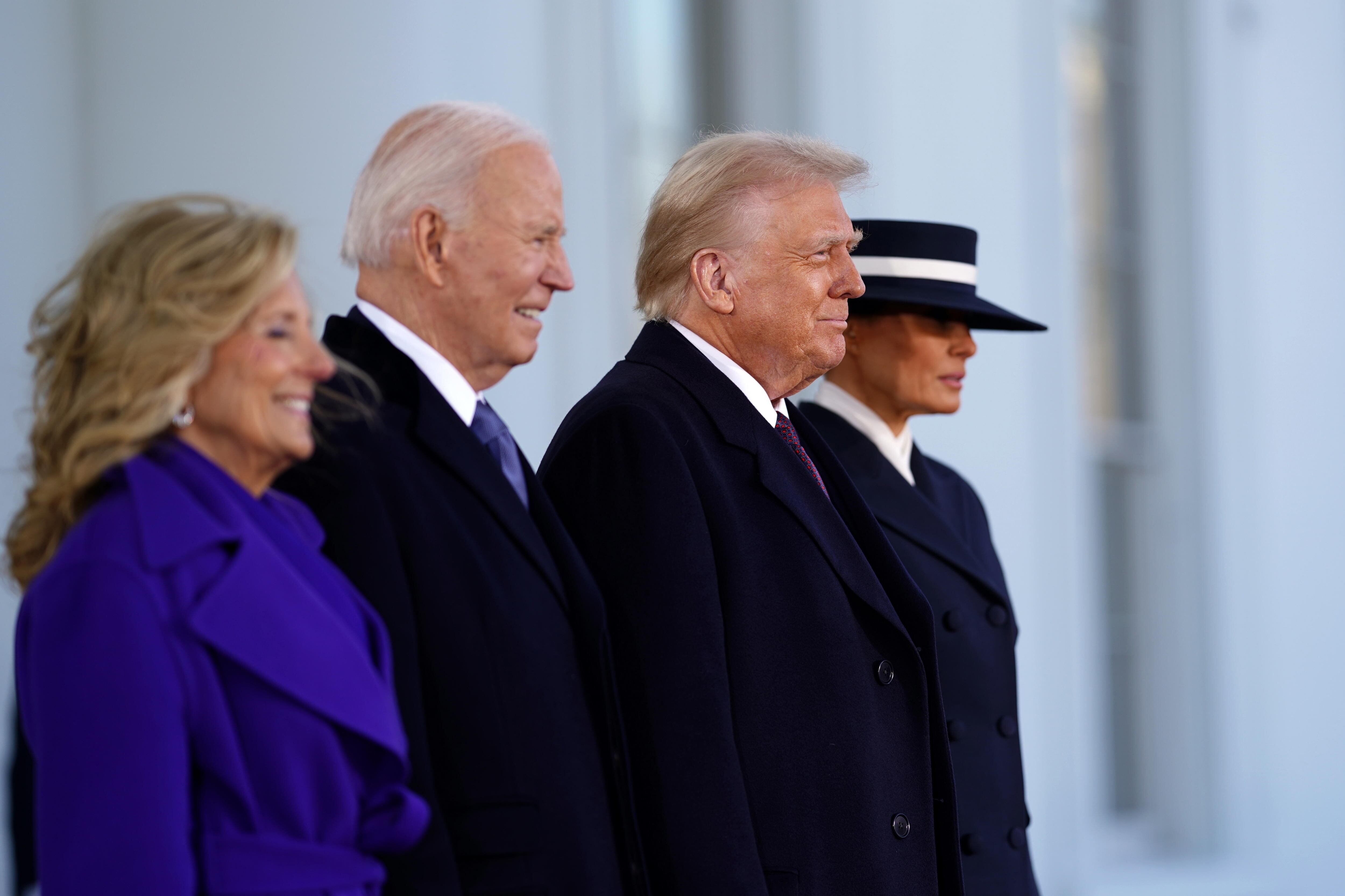 Joe Biden, Jill Biden, Donald Trump y Melania Trump. FOTO: EFE/EPA/WILL OLIVER / POOL