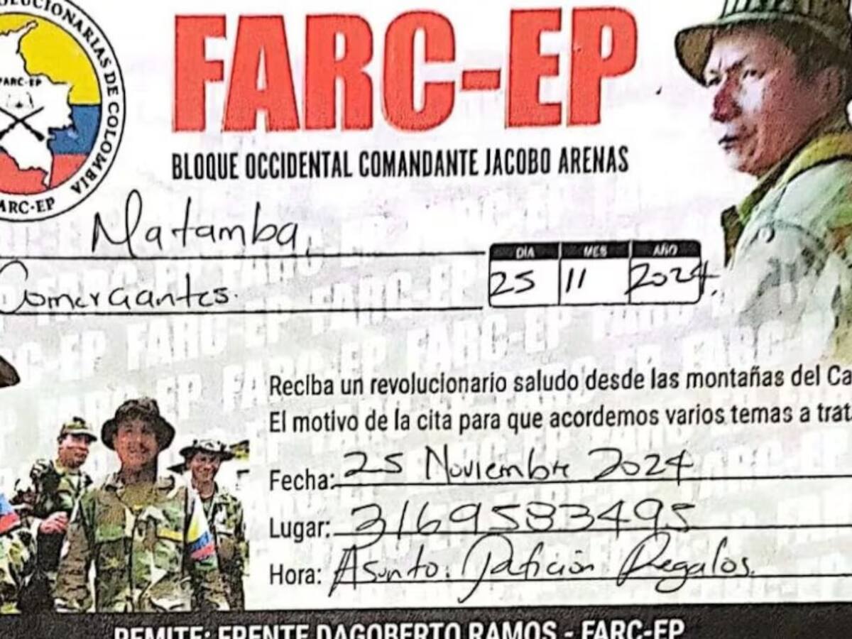Alarma en el Cauca porque las disidencias citaron a una reunión a comerciantes