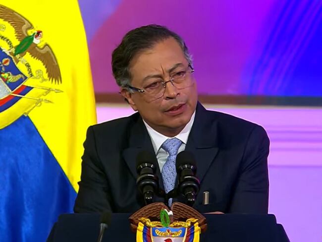 Gustavo Petro, imagen tomada de transmisión en vivo de 'Presidencia de la República'.