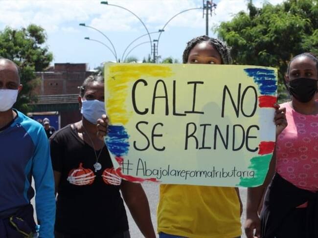 De manera pacífica transcurren las movilizaciones programadas este sábado en Cali. Foto: Erika Rebolledo