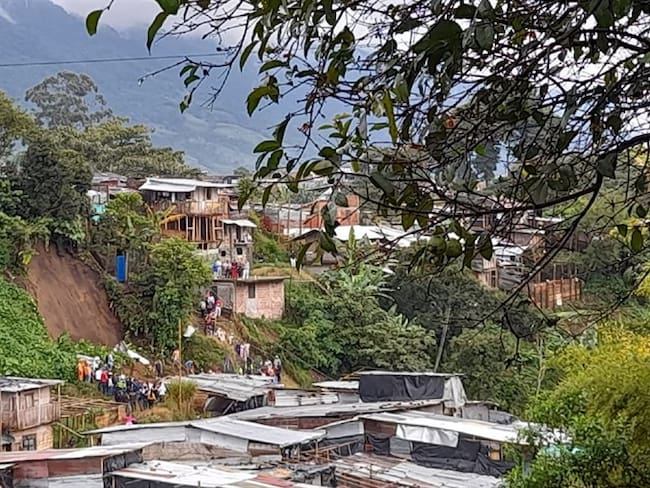 Derrumbe en Calarcá, Quindío. Foto: Cortesía ciudadanía