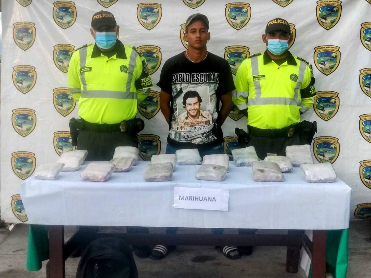 Capturan a hombre por transportar 9.000 gramos de marihuana en Tasajera, Magdalena
