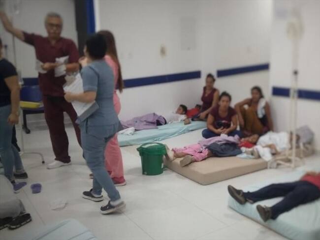 Masiva intoxicación en menores por ingerir alimentos del PAE en San Vicente de Chucurí . Foto: Cortesía
