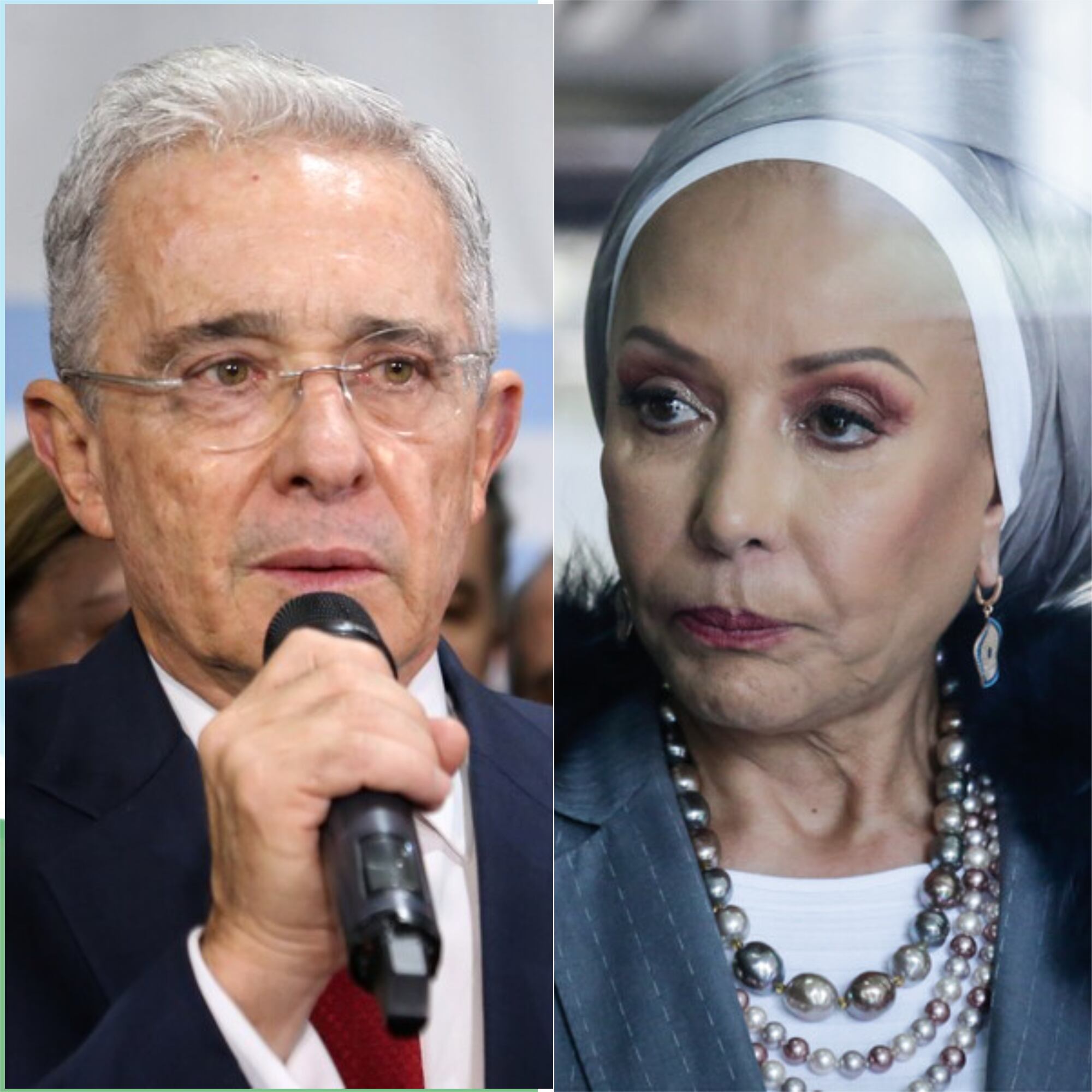 Expresidente de Colombia Álvaro Uribe Vélez y exsenadora Piedad Córdoba. Foto: Colprensa.