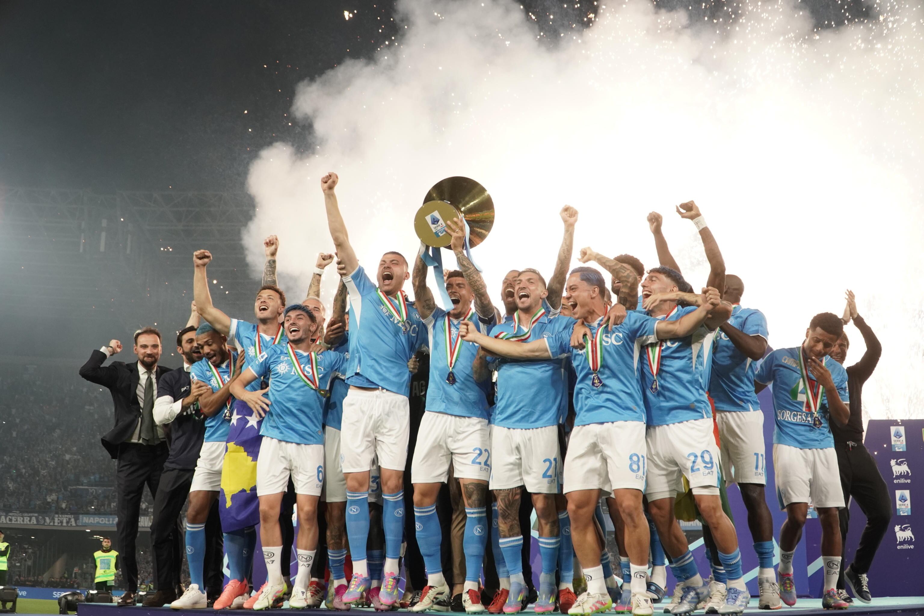 Jugadores del Napoli. Foto: EFE/EPA/CESARE ABBATE
