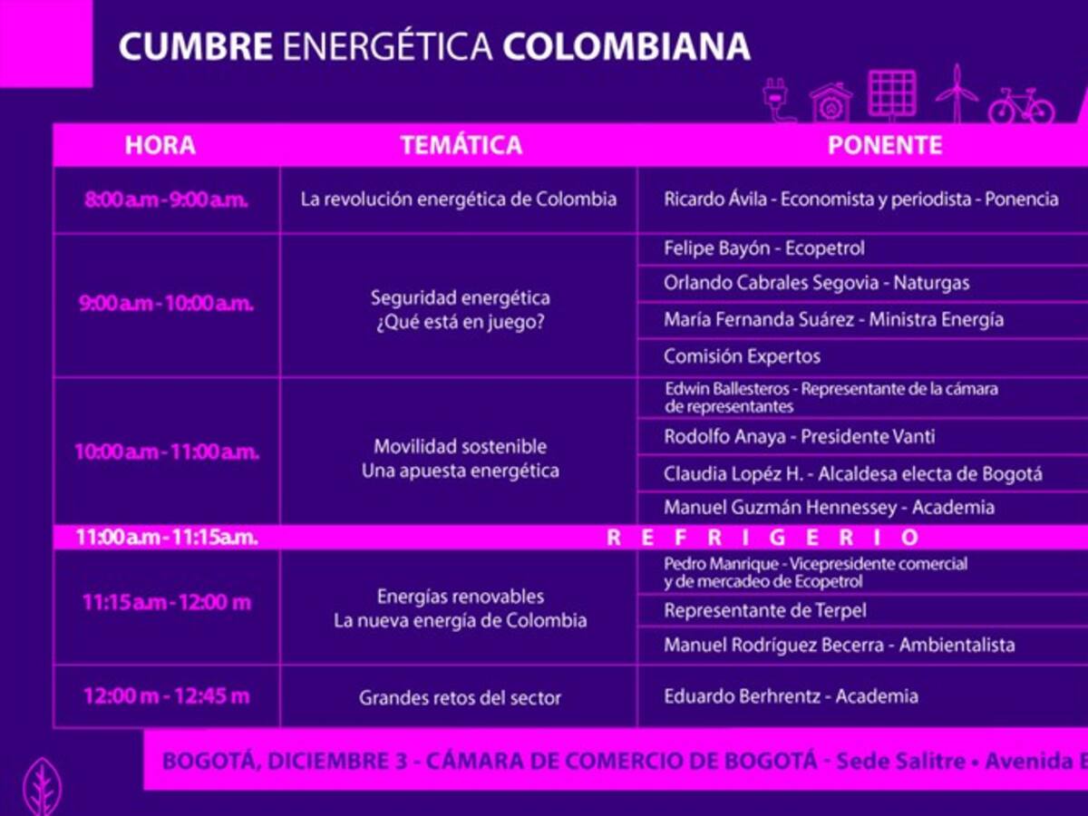Inscríbete para ser parte de la Cumbre Energética de Colombia