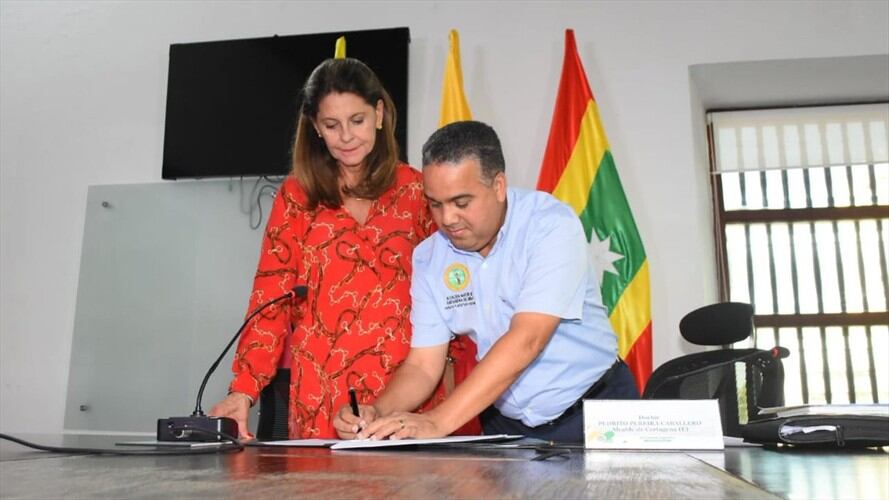 La agenda de Pedrito Pereira ha estado sujeta cada semana a los viajes que realice Marta Lucía Ramírez a La Heroica. Foto: Alcaldía de Cartagena