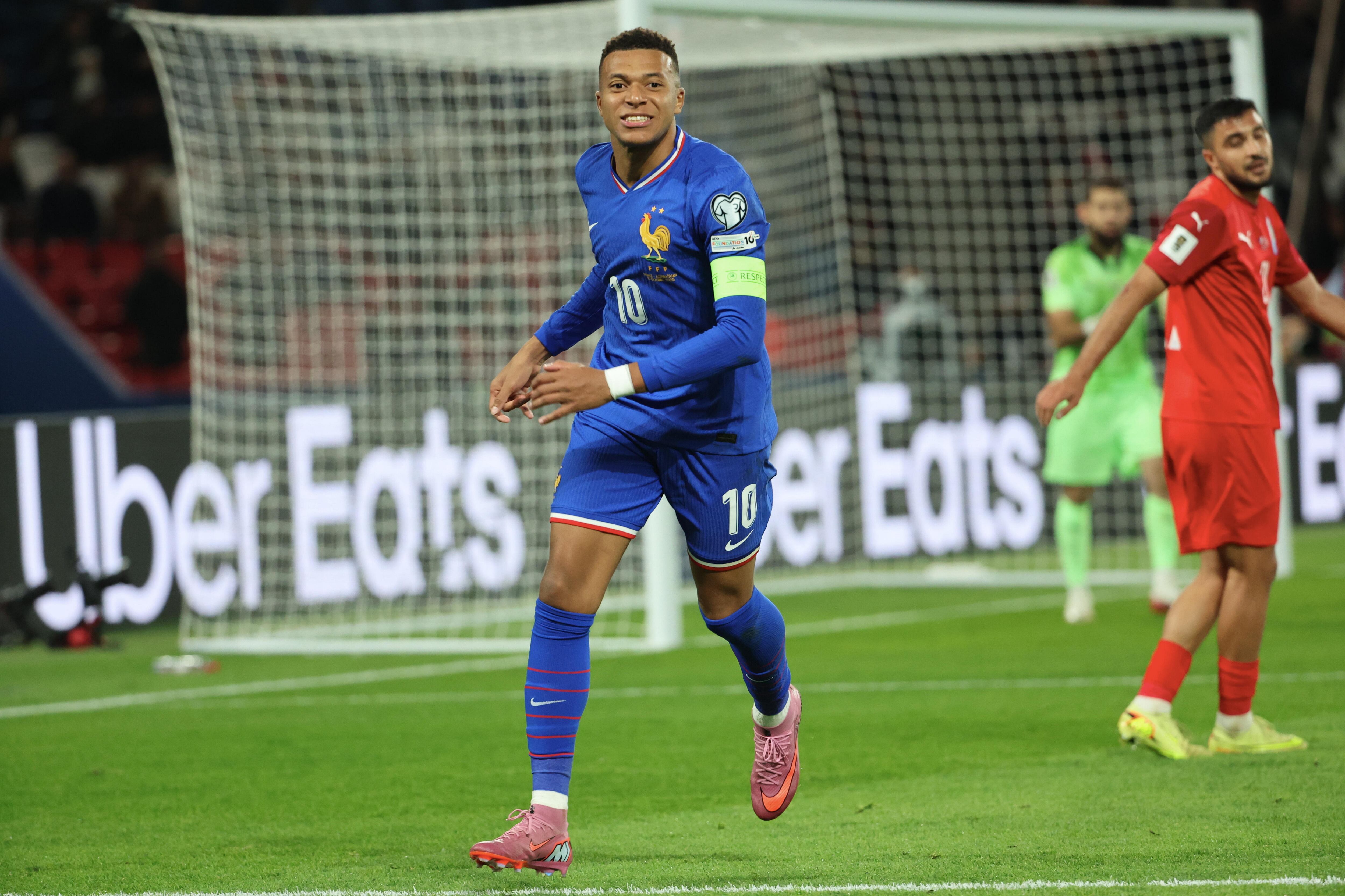 Kylian Mbappé durante el Francia vs. Azerbaiyan. FOTO: Xavier Laine/Getty Images