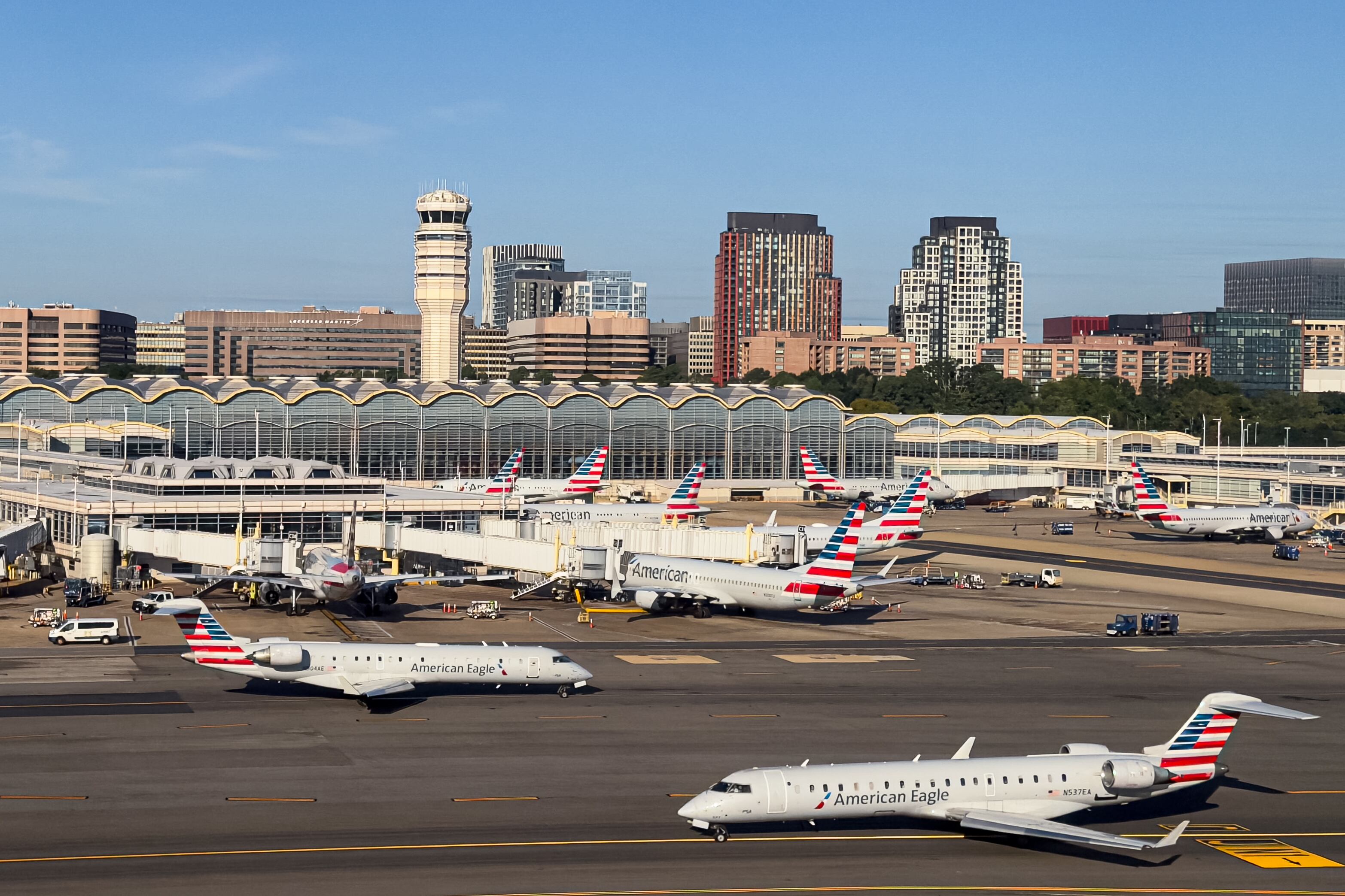 Aeropuerto Ronald Reagan de Washington D. C., imagen de referencia.  FOTO: Bill Clark/CQ-Roll Call, Inc vía Getty Images