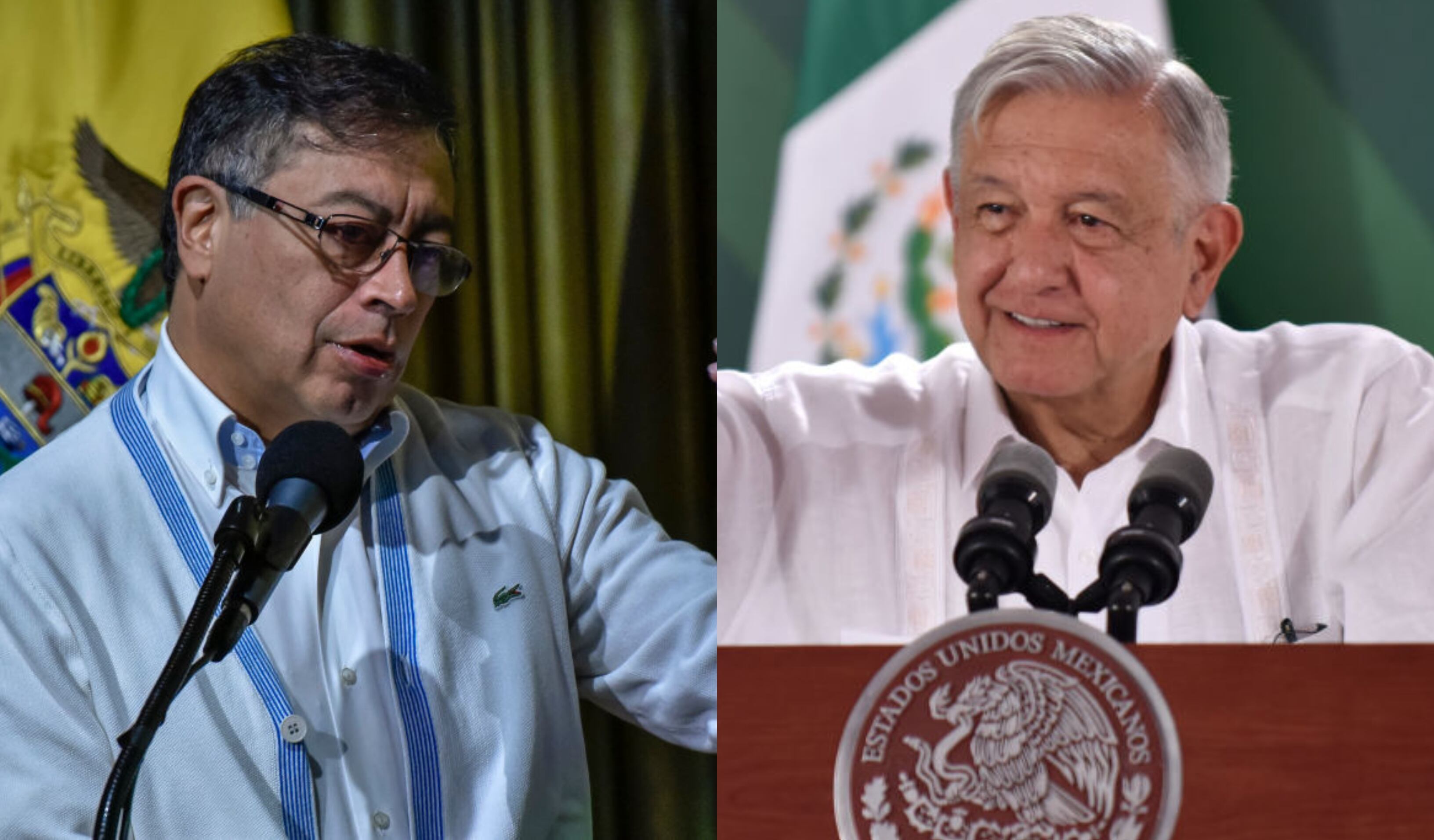 Presidente de Colombia Gustavo Petro y presidente de México Andrés López Obrador. Foto: GettyImages.
