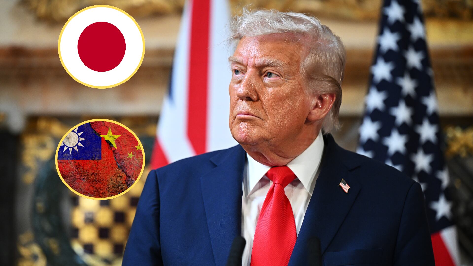Trump, Japón, China y Taiwán. Fotos: Leon Neal. Getty Images.