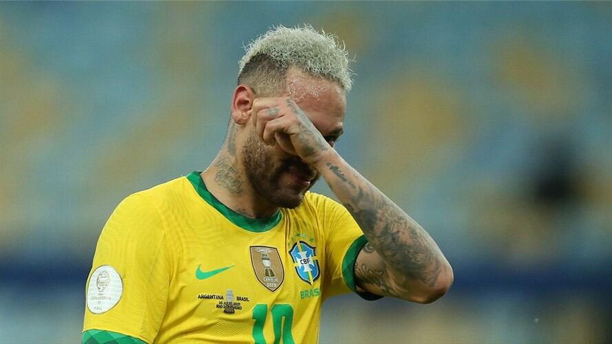 Neymar Jr, jugador de la selección brasileña tras perder la Copa América 2021. Foto: Alexandre Schneider/Getty Images