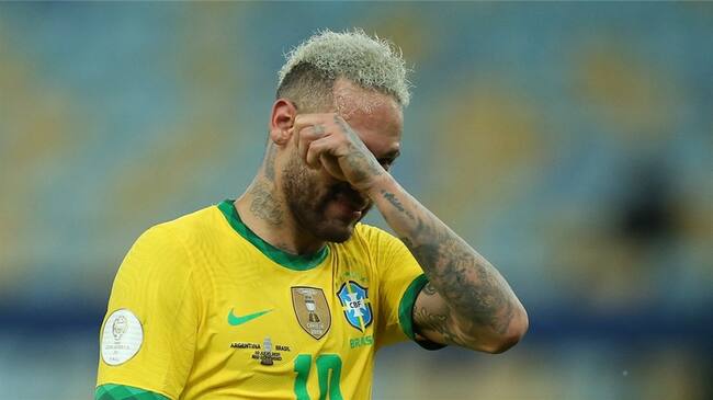 Neymar Jr, jugador de la selección brasileña tras perder la Copa América 2021. Foto: Alexandre Schneider/Getty Images