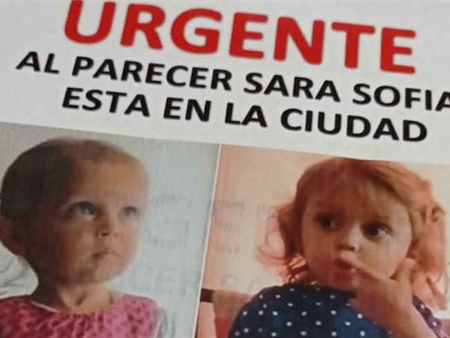 Sara Sofía es buscada en Bucaramanga. Foto: Colprensa