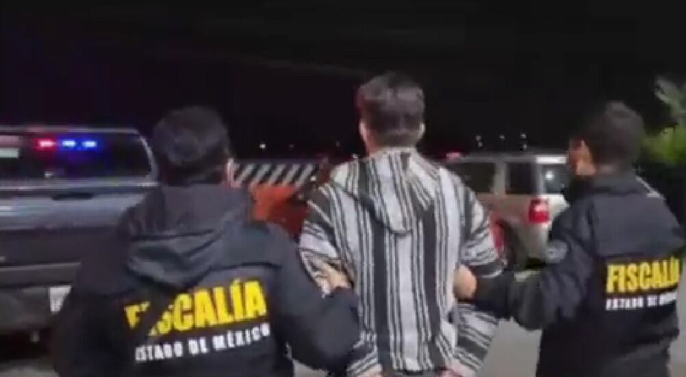 Detención de Alan Gil Romero, presunto asesino de Ana María Serrano Céspedes, sobrina del exministro de Hacienda José Manuel Restrepo. Foto: Fiscalía Edoméx, México Twitter.