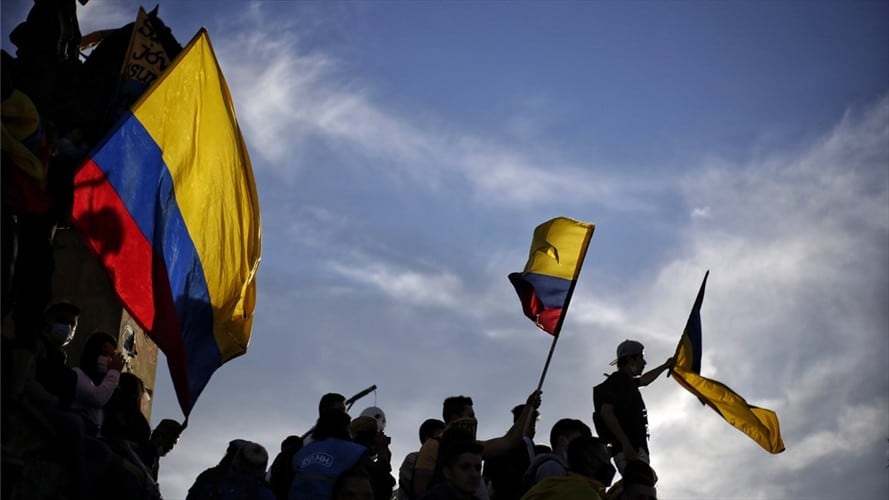 Manifestaciones durante el paro nacional en Colombia. Foto: Colprensa - Álvaro Tavera