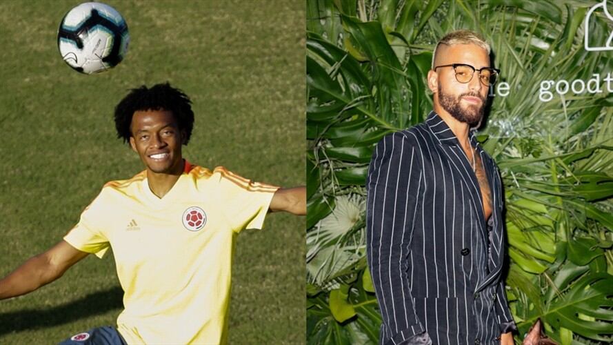 Juan Guillermo Cuadrado y Maluma se encuentran en Medellín y juegan 'picadito'. Foto: Getty Images/Colprensa