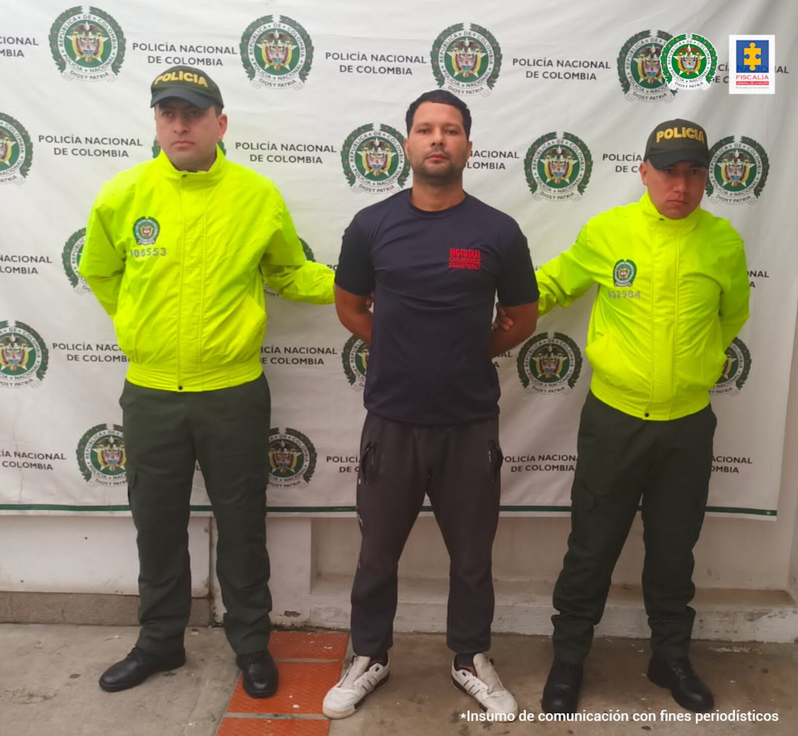 Capturan a presunto sicario del ELN responsable de varios homicidios en Nariño. Foto: Fiscalía.