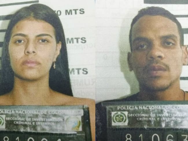 Los delincuentes fueron identificados como Katherine Paola Díaz y Marlon Caicedo. Foto: Policía Nacional