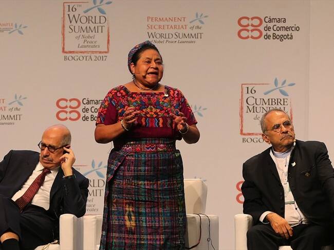 La líder indígena Rigoberta Menchú, Premio Nobel de la Paz 1992. Foto: Agencia EFE
