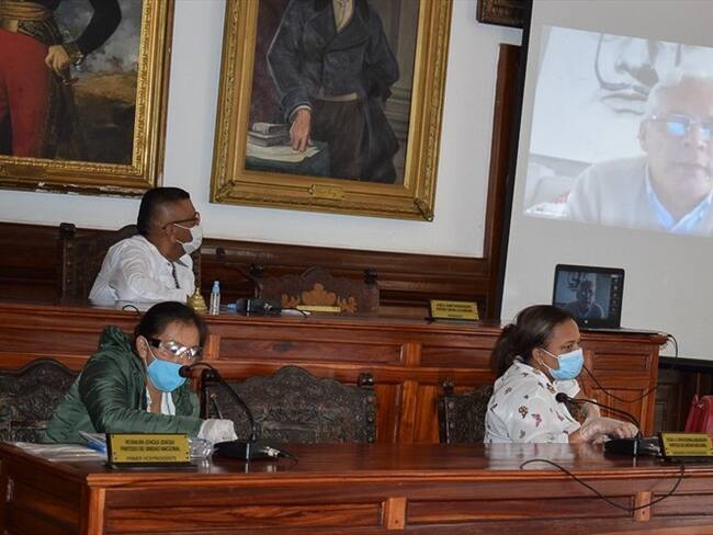 Los concejales aseguraron que acudieron con todas las medidas de seguridad, distanciamiento y descontaminación. Foto: Concejo de Popayán