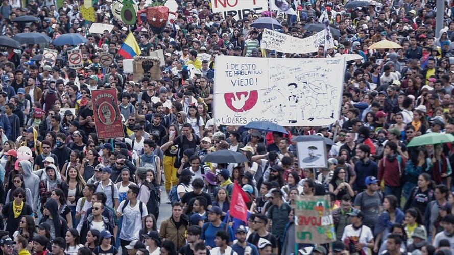 Manifestaciones en Bogotá. Foto: Colprensa