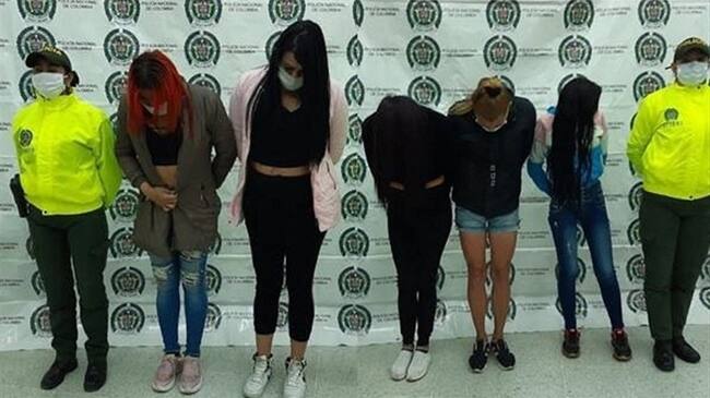 Las mujeres al momento de su detención. Foto: Policía Nacional