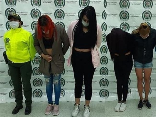 Las mujeres al momento de su detención. Foto: Policía Nacional