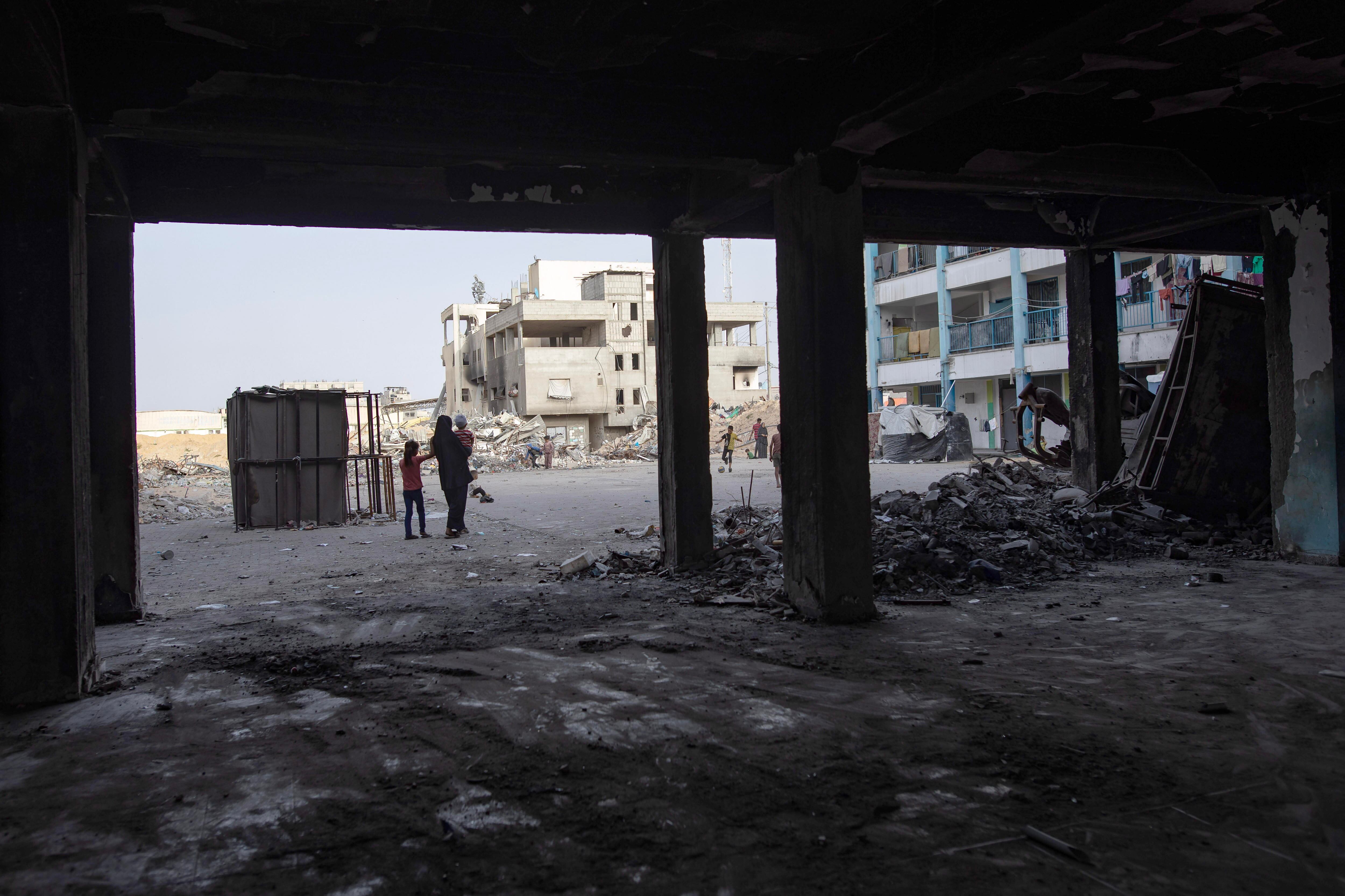 Refugio palestino en la Franja de Gaza. Foto: EFE/EPA/HAITHAM IMAD
