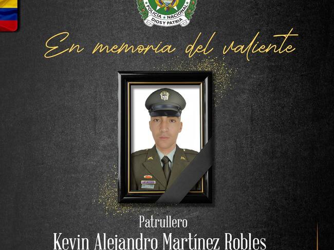 Patrullero de la Policía Kevin Alejandro Martínez Robles. Foto: Policía Nacional.