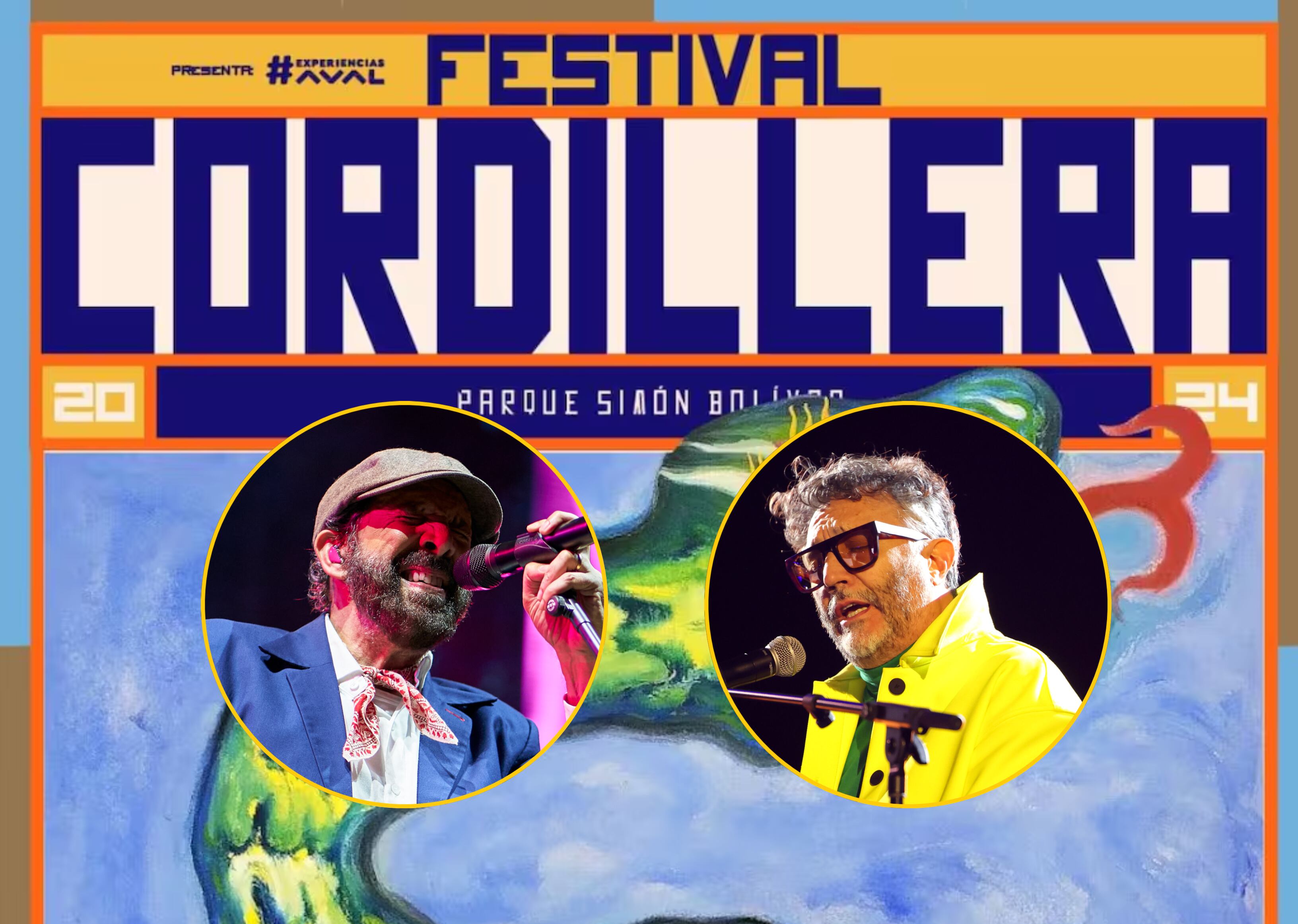 Festival Cordillera (en círculo: Juan Luis Guerra y Fito Páez) | Fotos: GettyImages