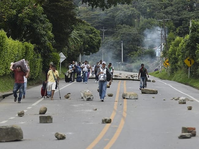 La comunidad de Tutunendo, en el departamento del Chocó, cerró la vía Medellín–Quibdó . Foto: Getty Images