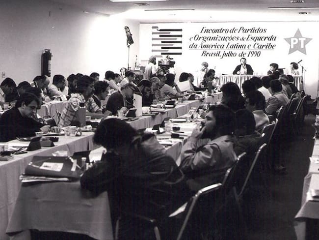 Foto del 1º Encuentro del Foro de Sao Paulo, en 1990, Brasil.. Foto: Facebook Foro de Sao Paulo