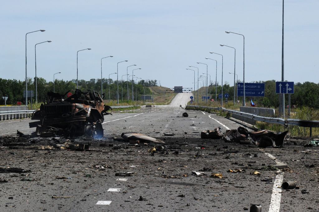 Ataque ruso en Lugansk. (Photo credit should read DOMINIQUE FAGET/AFP via Getty Images)