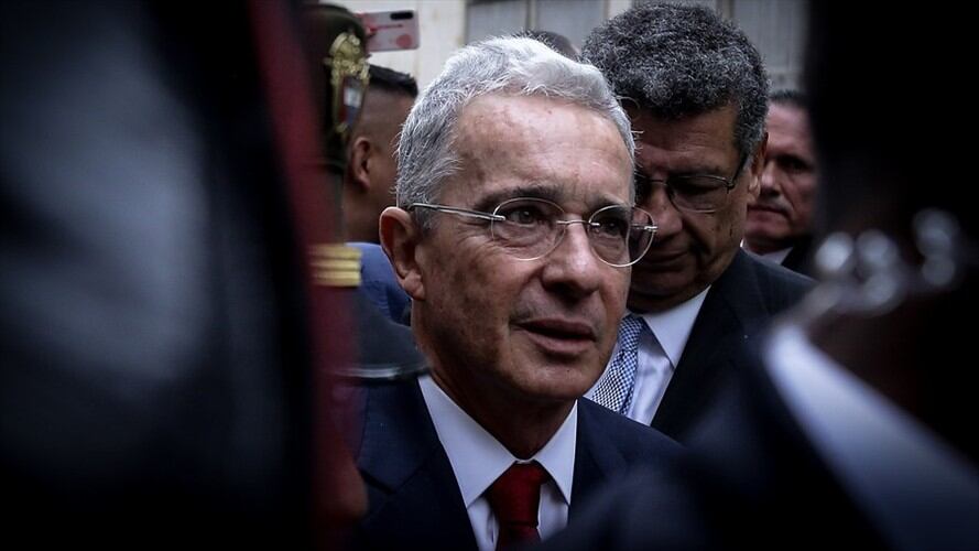 El expresidente Álvaro Uribe declaró en el juicio que se adelanta contra César Mauricio Velásquez, su antiguo secretario de prensa. Foto: Colprensa / DIEGO PINEDA