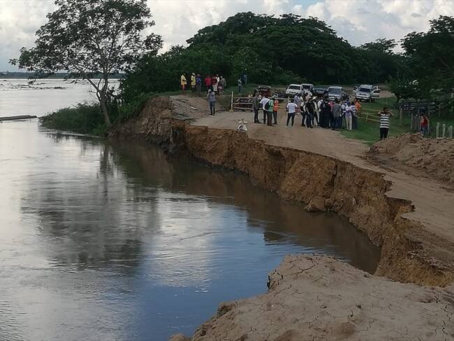 Vía Salamina - El Piñón, kilómetro 2,1 lugar de la emergencia. Foto: Cortesía: Personería de Salamina