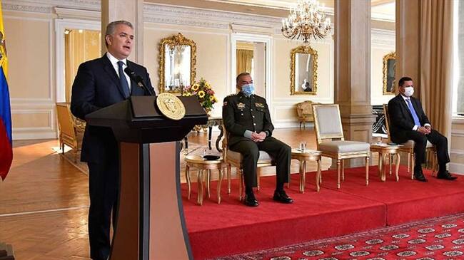 El presidente Iván Duque denunció que grupos terroristas están ejecutando acciones de baja y mediana intensidad para generar zozobra en el país. Foto: Cortesía: Presidencia