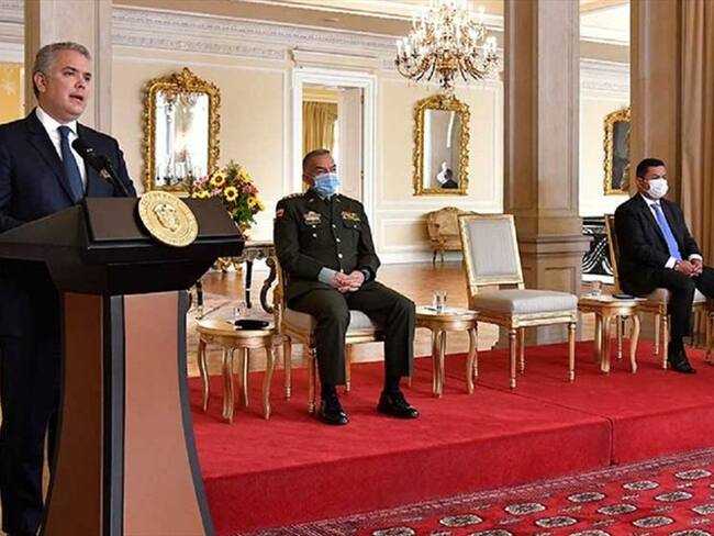 El presidente Iván Duque denunció que grupos terroristas están ejecutando acciones de baja y mediana intensidad para generar zozobra en el país. Foto: Cortesía: Presidencia