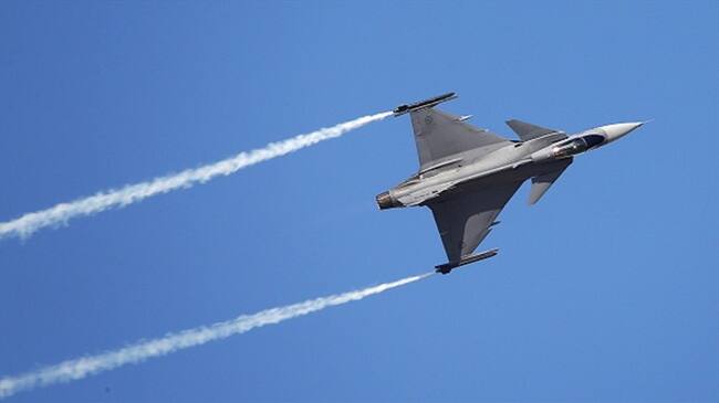 Desde la compañía sueca Saab se confirmó interés por vender aviones cazas a Colombia. Foto: Getty Images