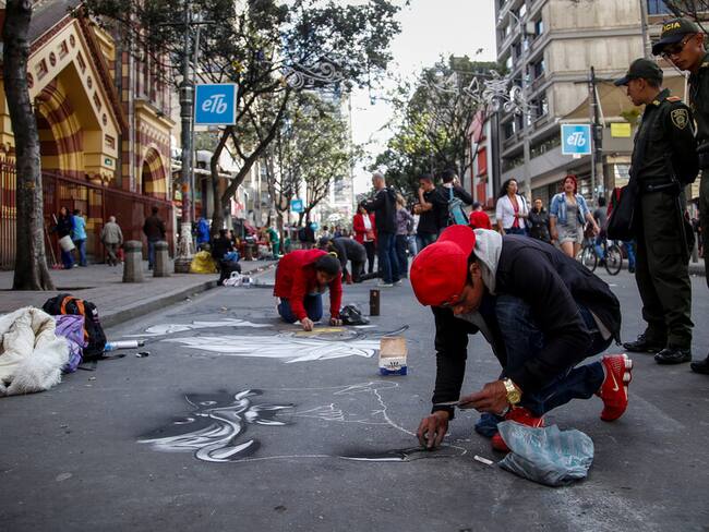 Imagen de referencia de artistas callejeros. Foto: Colprensa.