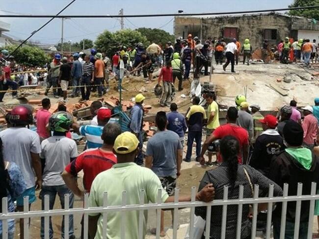 Desplome de edificio en el barrio Blas de Lezo (2017). Foto: Alcaldía de Cartagena