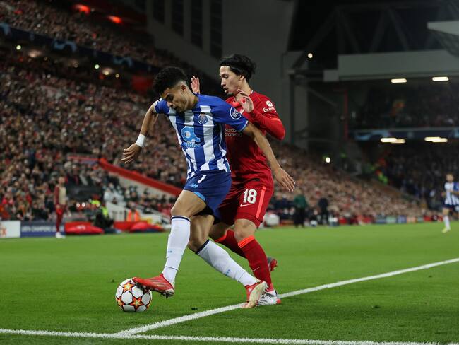 Luis Díaz y Takumi Minamino en el Liverpool vs, Porto por Champions League 21/22